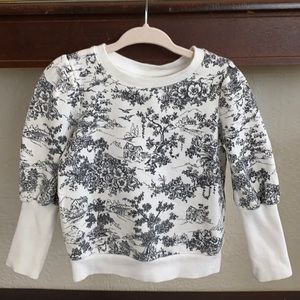 Janie and Jack 2T white sweater with black print